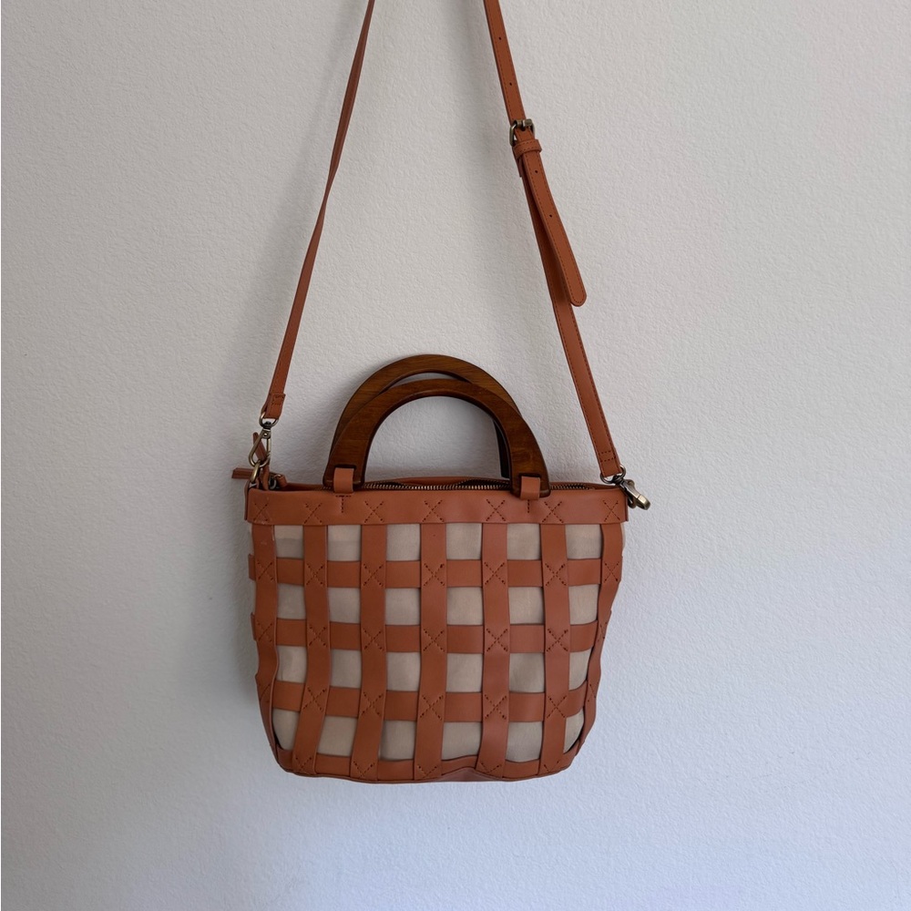Anthropologie basketweave purse